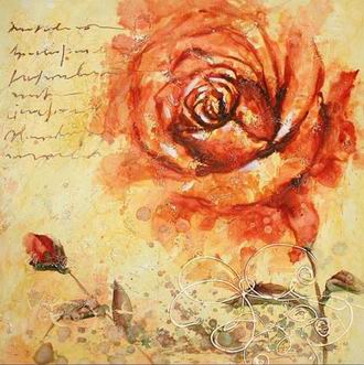 Textured Flowers oil painting